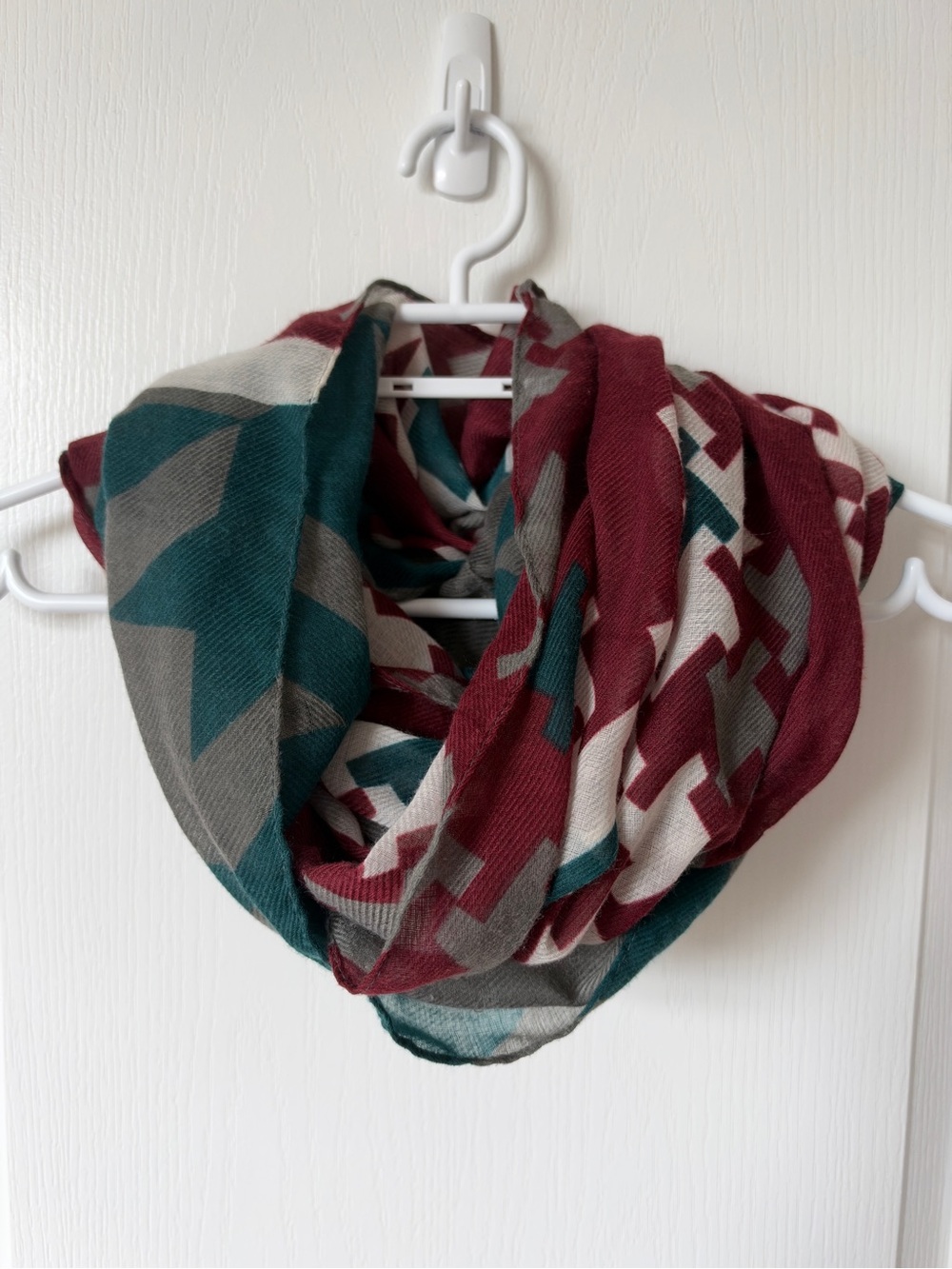 Infinity Scarf in Burgundy, Teal & Gray - Women Accessories